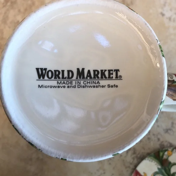 World Market 3pc Tea Set Strainer Cup With Lid Porcelain - Picture 10 of 10